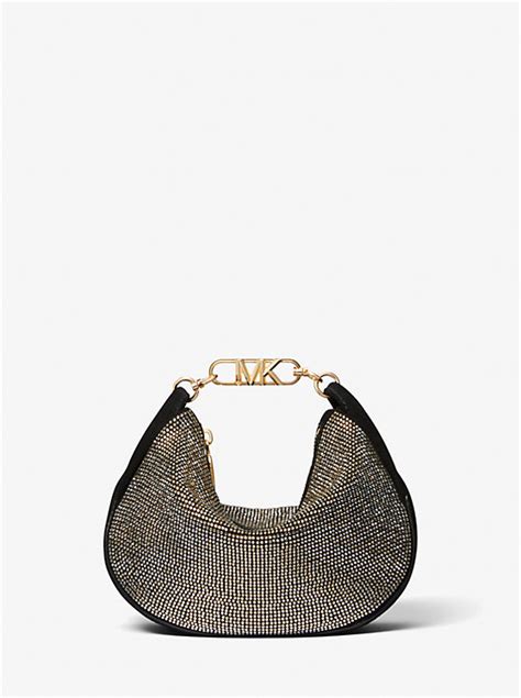 Kendall Small Embellished Suede Shoulder Bag 